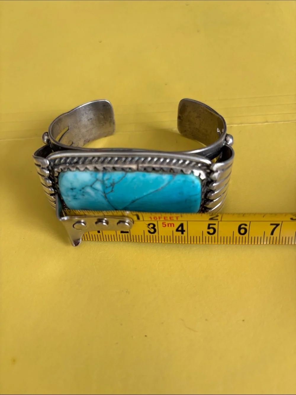 Vintage Native American Silver Cuff Bracelet/Turquoise